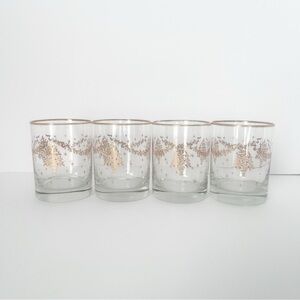 Four double Old Fashioned Cocktail glasses Lenox Eternal Christmas